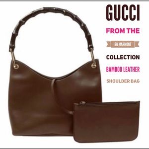 BEAUTIFUL Gucci Bamboo Shoulder Bag w/att. pouch